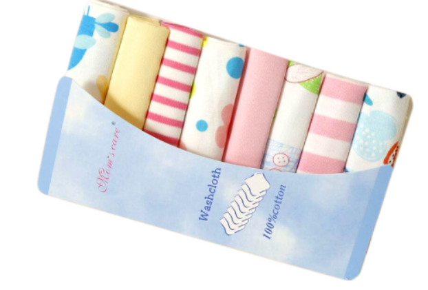 Newborn Cotton Gauze Drool Bibs — 8-Pack