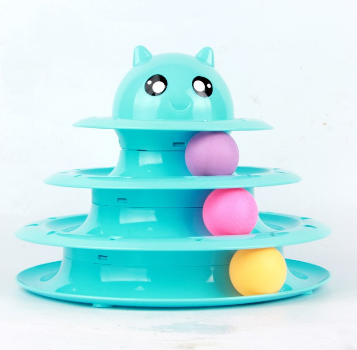 Three-Tier Cat Spinning Ball Tower Toy