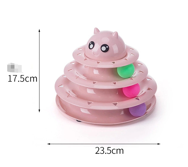 Three-Tier Cat Spinning Ball Tower Toy
