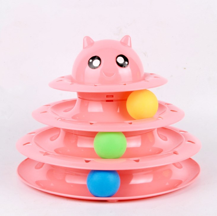 Three-Tier Cat Spinning Ball Tower Toy