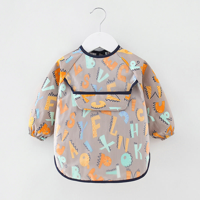 Long Sleeve Waterproof Baby Feeding Bib with Cute Designs