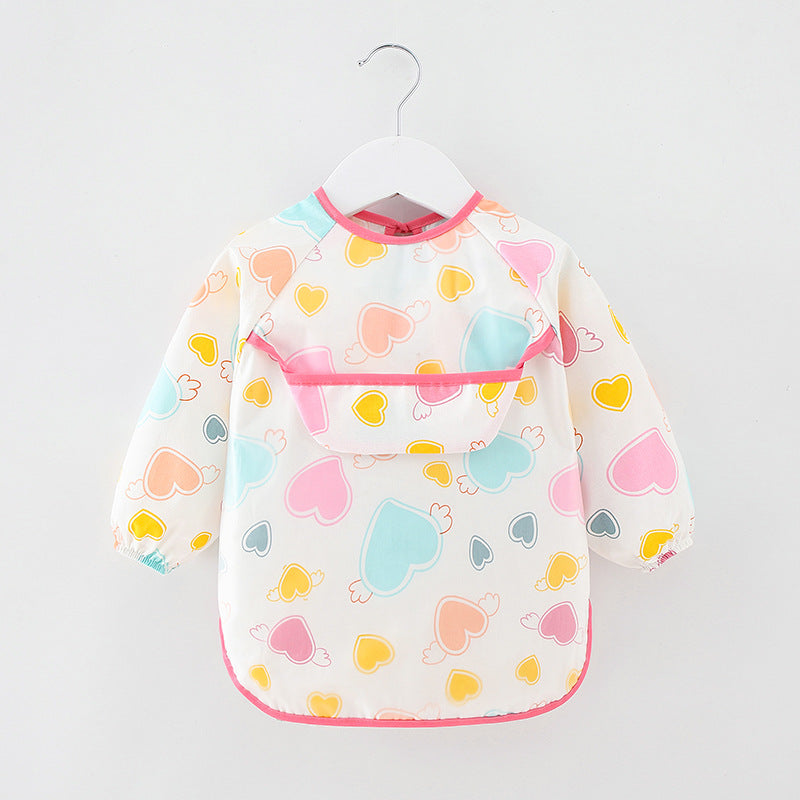 Long Sleeve Waterproof Baby Feeding Bib with Cute Designs