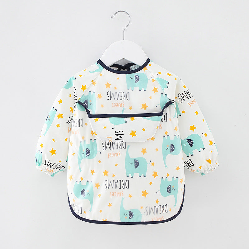 Long Sleeve Waterproof Baby Feeding Bib with Cute Designs