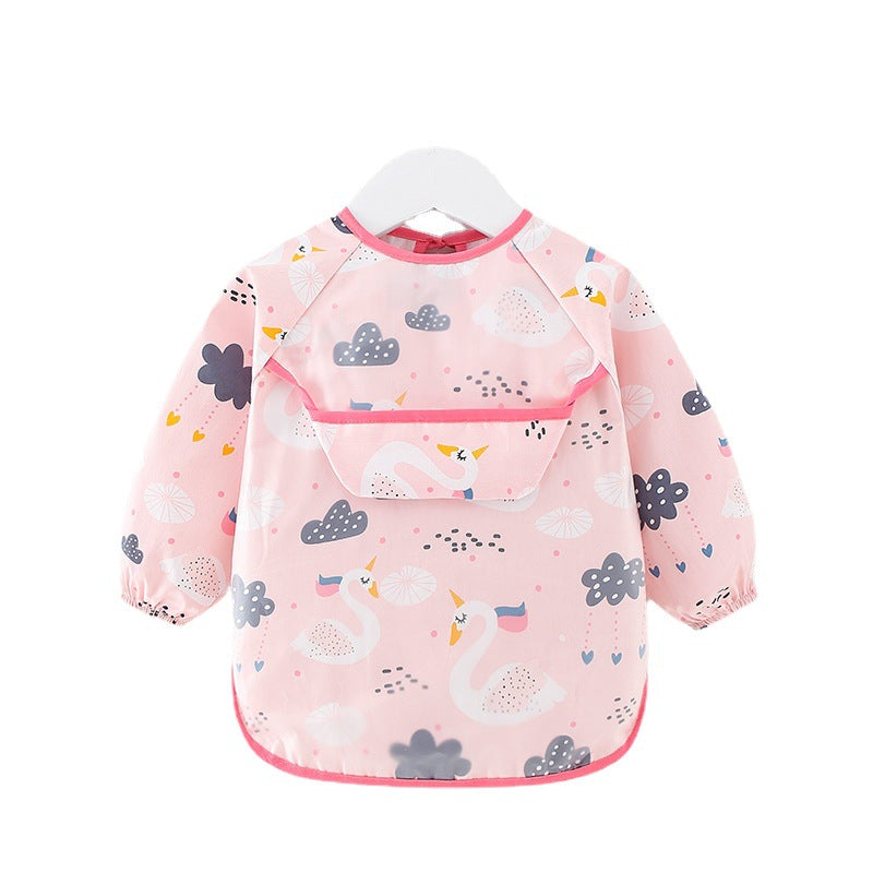 Long Sleeve Waterproof Baby Feeding Bib with Cute Designs