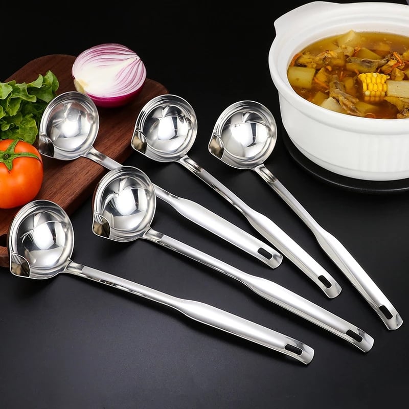 Stainless Culinary Oil-Separating Spoon