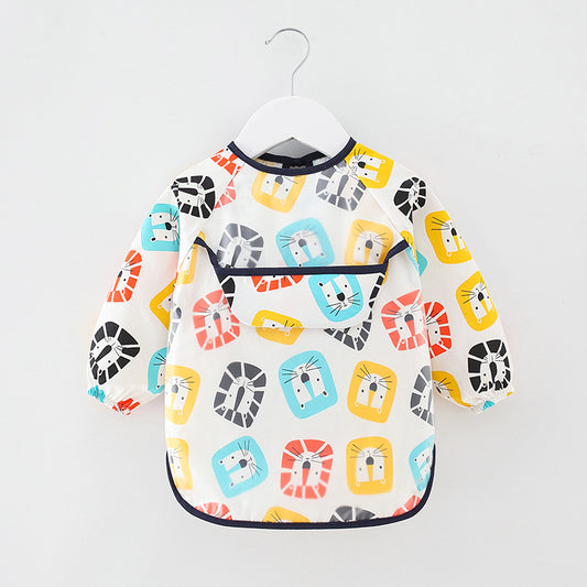 Long Sleeve Waterproof Baby Feeding Bib with Cute Designs