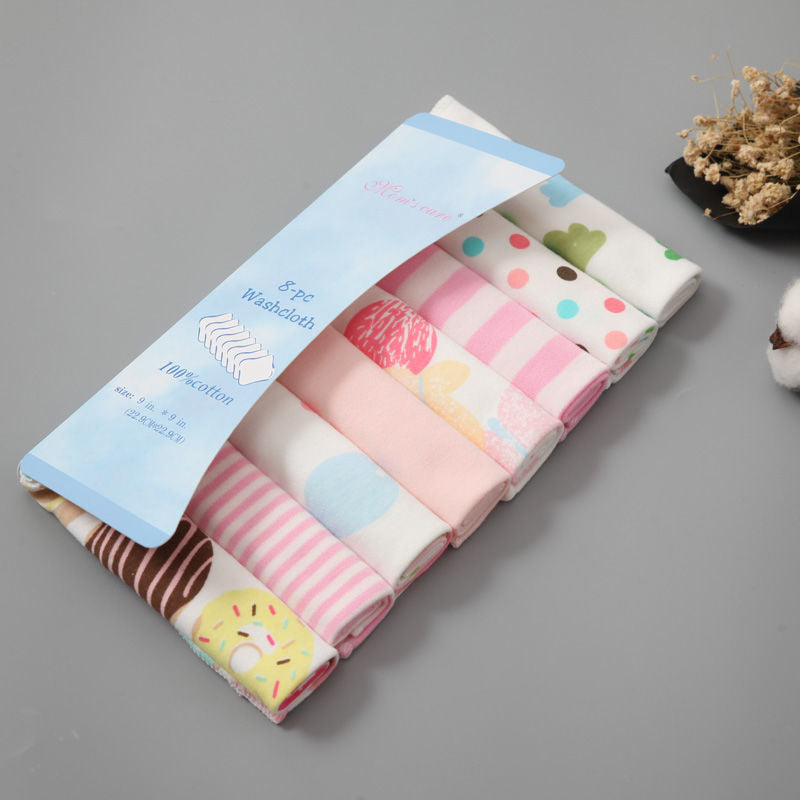 Newborn Cotton Gauze Drool Bibs — 8-Pack