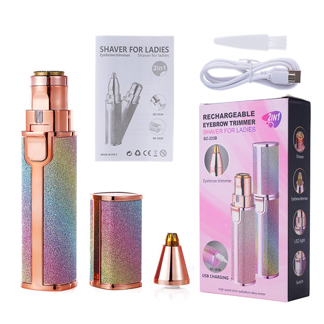 Rechargeable Women's Eyebrow Trimmer & Hair Remover