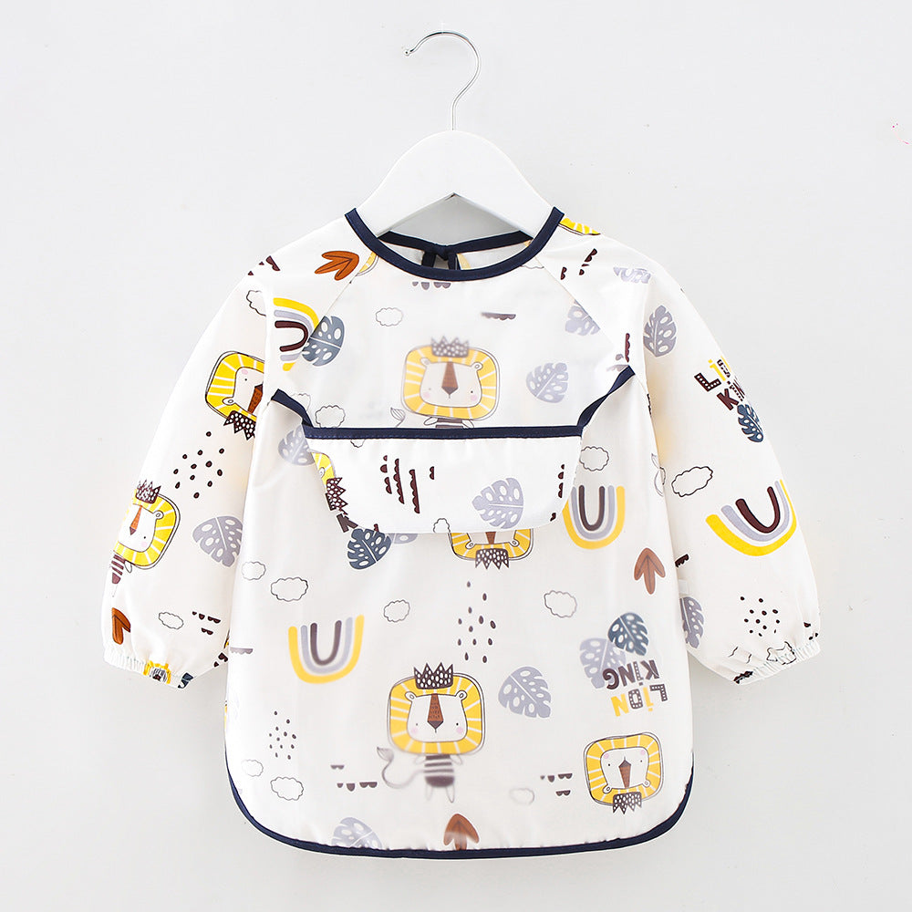Long Sleeve Waterproof Baby Feeding Bib with Cute Designs