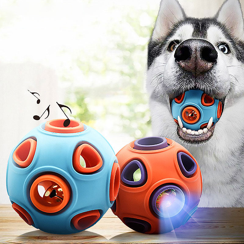 Glow-in-the-Dark Sound Dog Toy Ball — Interactive Chew Toy