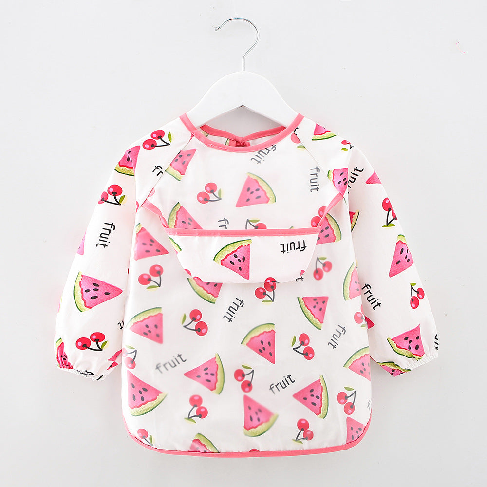 Long Sleeve Waterproof Baby Feeding Bib with Cute Designs