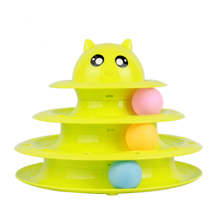 Three-Tier Cat Spinning Ball Tower Toy