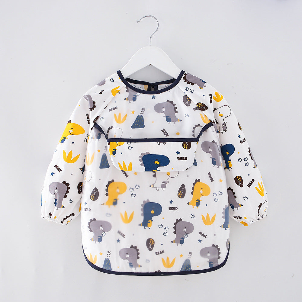 Long Sleeve Waterproof Baby Feeding Bib with Cute Designs