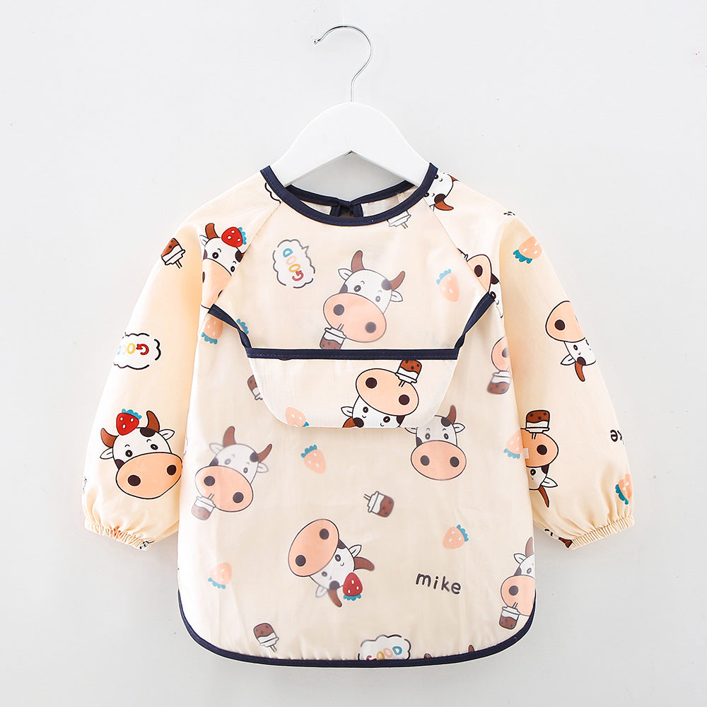 Long Sleeve Waterproof Baby Feeding Bib with Cute Designs