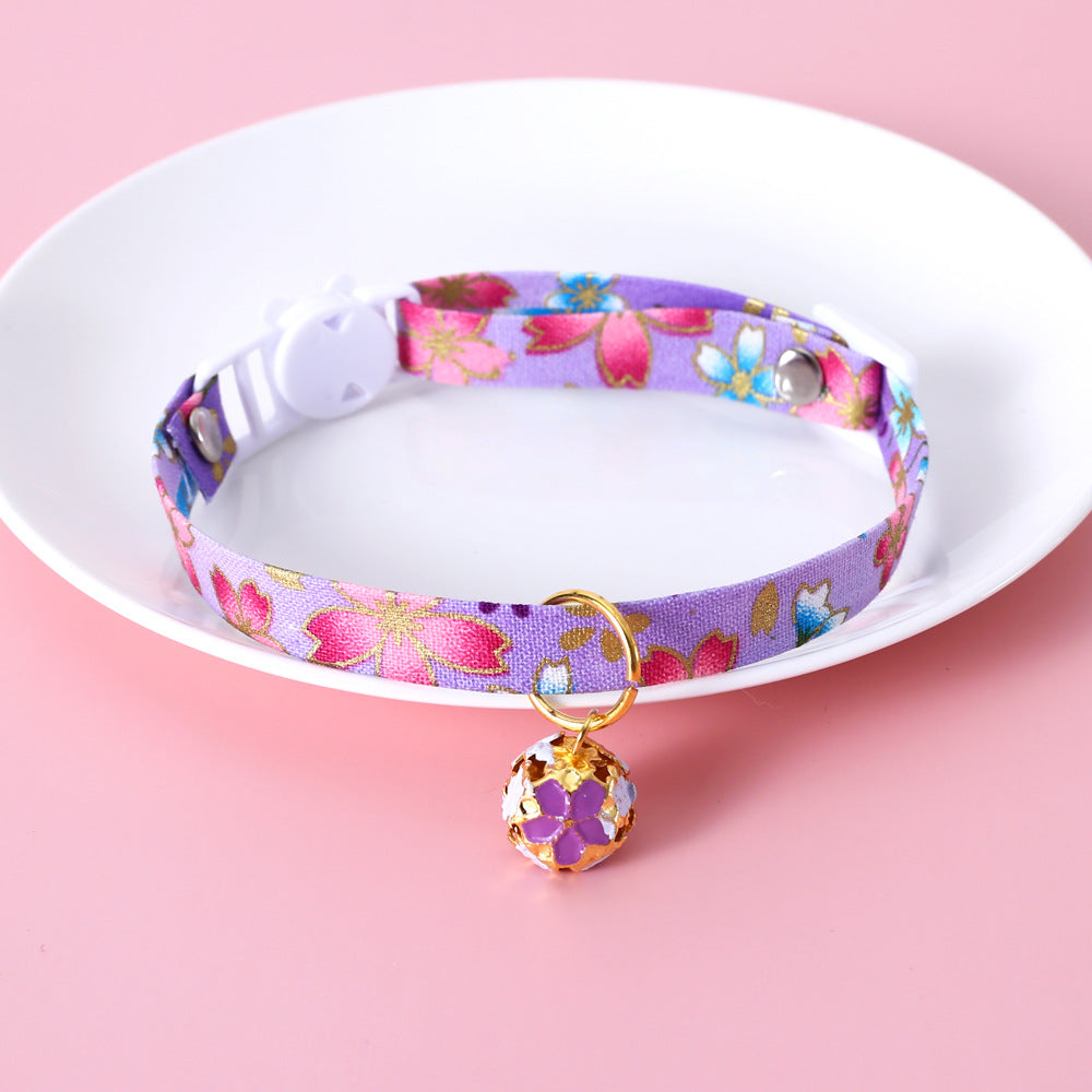 Adjustable Flower Bell Collar for Cats & Small Dogs