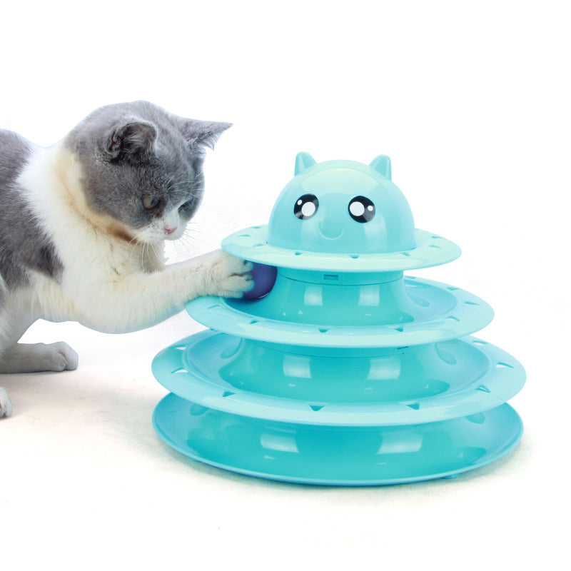 Three-Tier Cat Spinning Ball Tower Toy