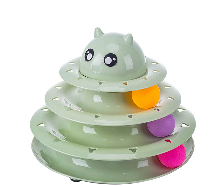 Three-Tier Cat Spinning Ball Tower Toy