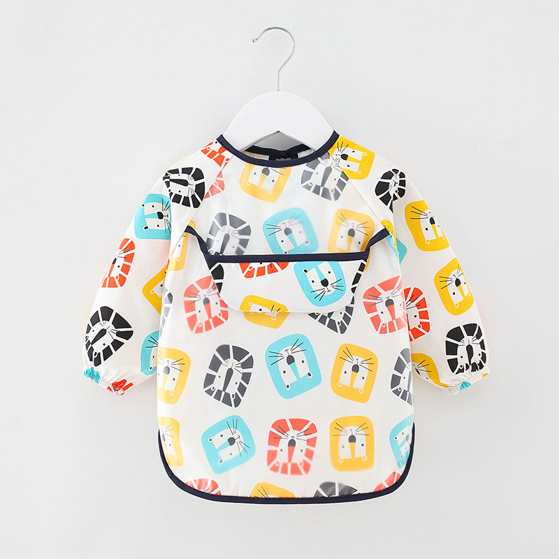 Long Sleeve Waterproof Baby Feeding Bib with Cute Designs