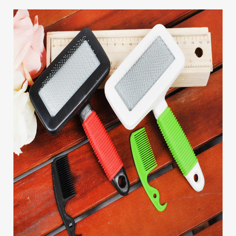 Pet Grooming Massage Comb with Steel Needles — Detangling Brush