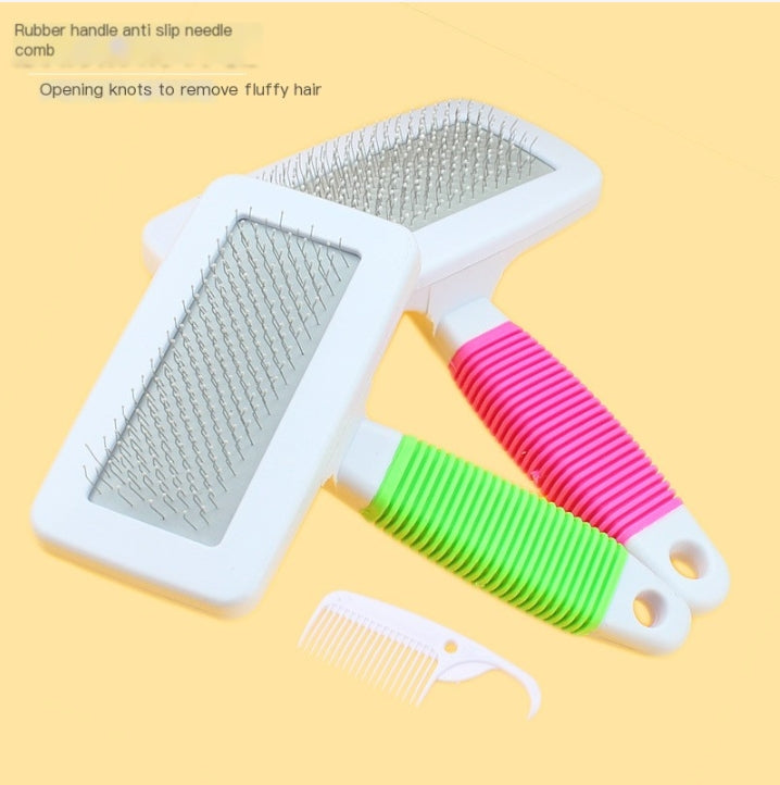 Pet Grooming Massage Comb with Steel Needles — Detangling Brush