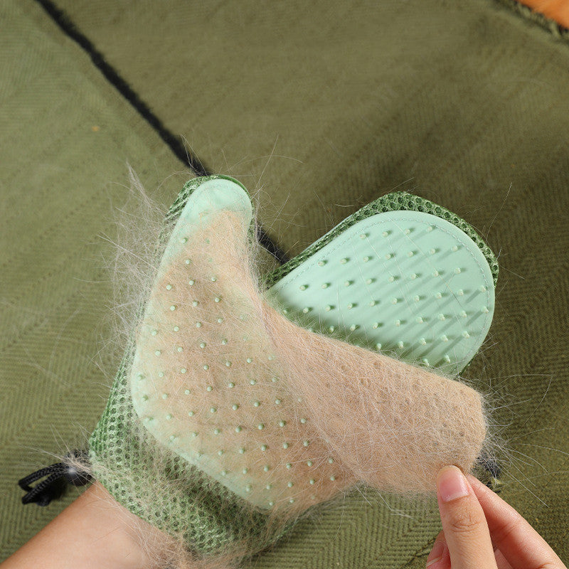 Silicone Pet Grooming & Massage Gloves — Hair Removal Brush
