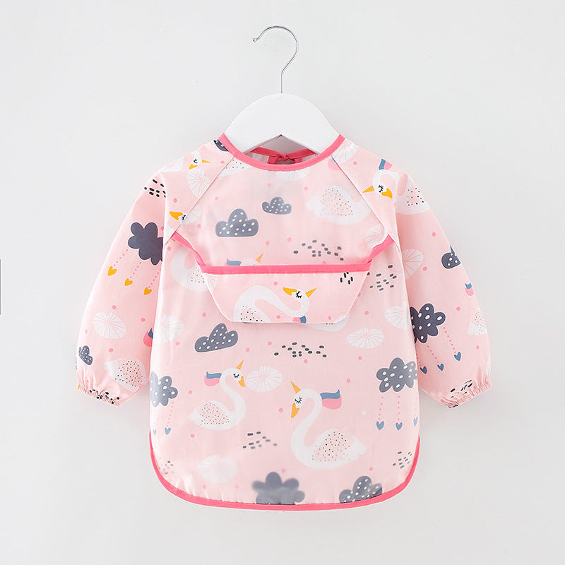 Long Sleeve Waterproof Baby Feeding Bib with Cute Designs