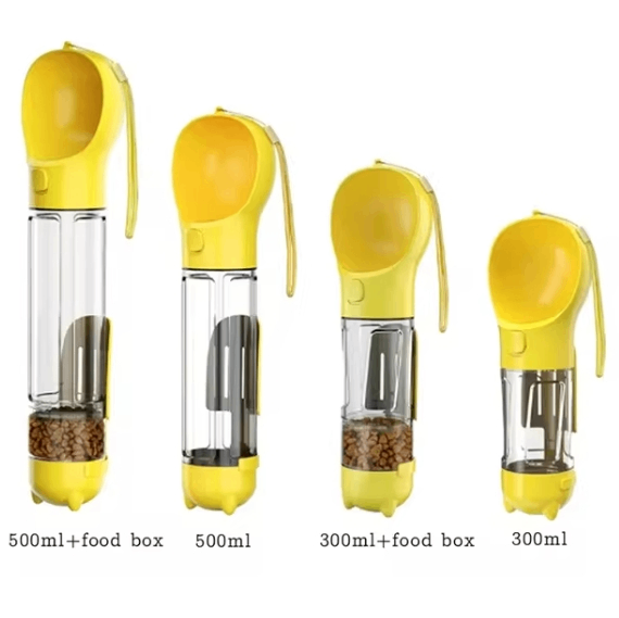 3-in-1 Portable Dog Water Bottle & Food Feeder for On-the-Go